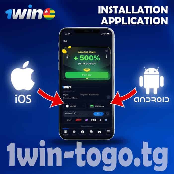 Installer 1win APK sur Android et iPhone au Togo