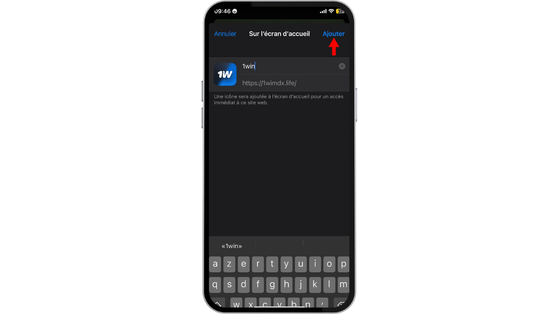installer 1win sur iphone 3